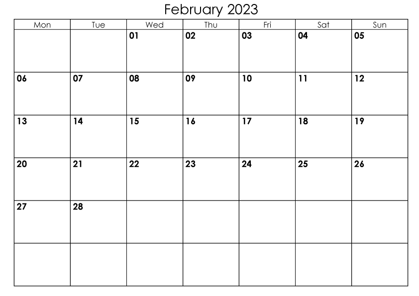 2023 February – A4 Landscape