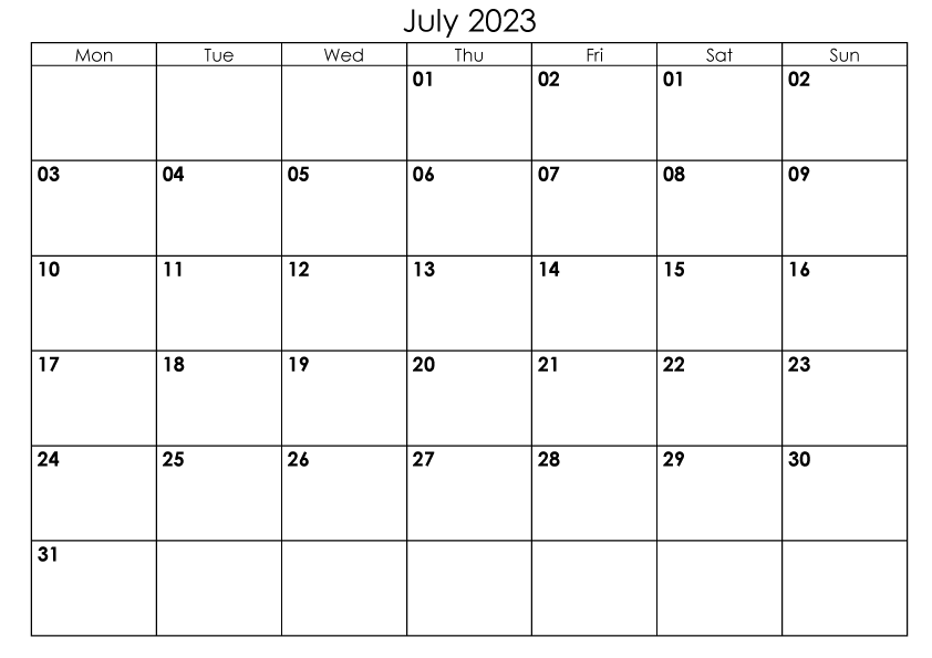 2023 July – A4 Landscape