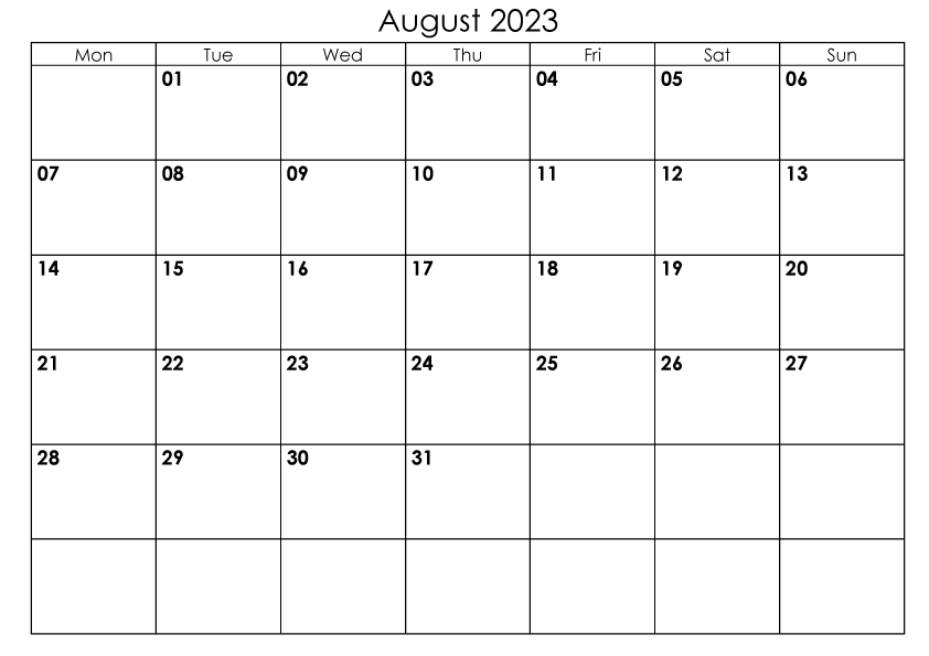 2023 August – A4 Landscape