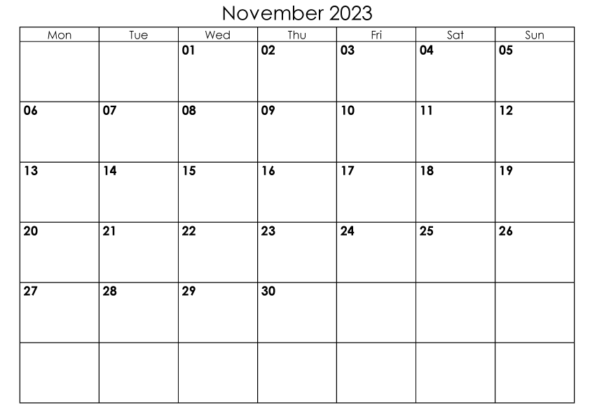 2023 November – A4 Landscape