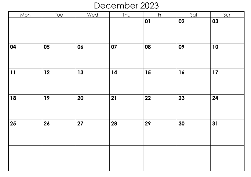 2023 December – A4 Landscape